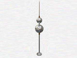 2.5米優化雙球形不銹鋼避雷針150-250mm